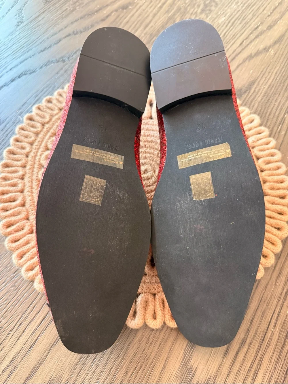 Mario Lopez Red Glitter Loafers Sz 12